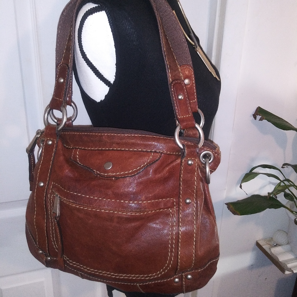 Fossil leather shoulder bag